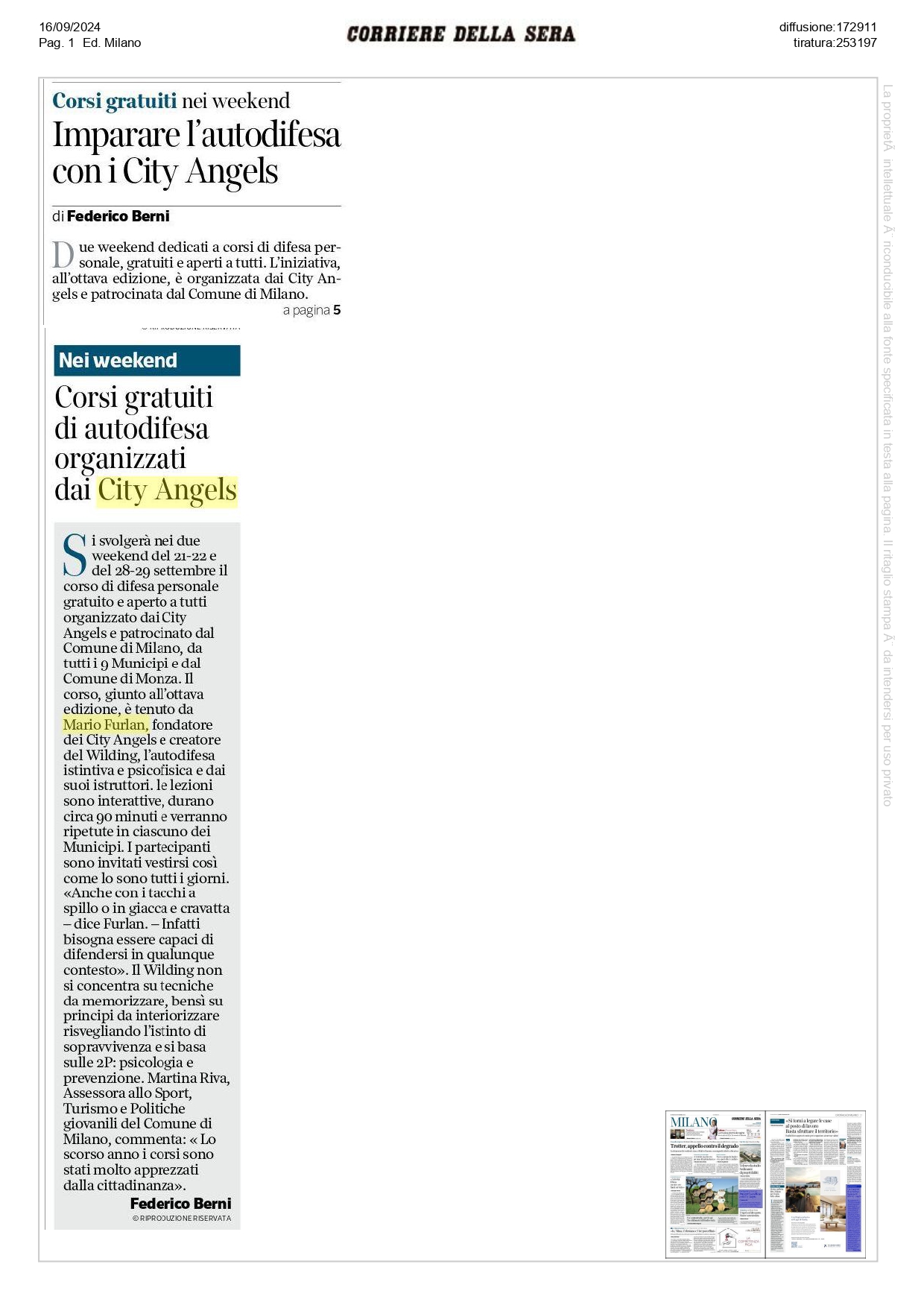 A Milano corsi gratuiti di autodifesa con i City Angels