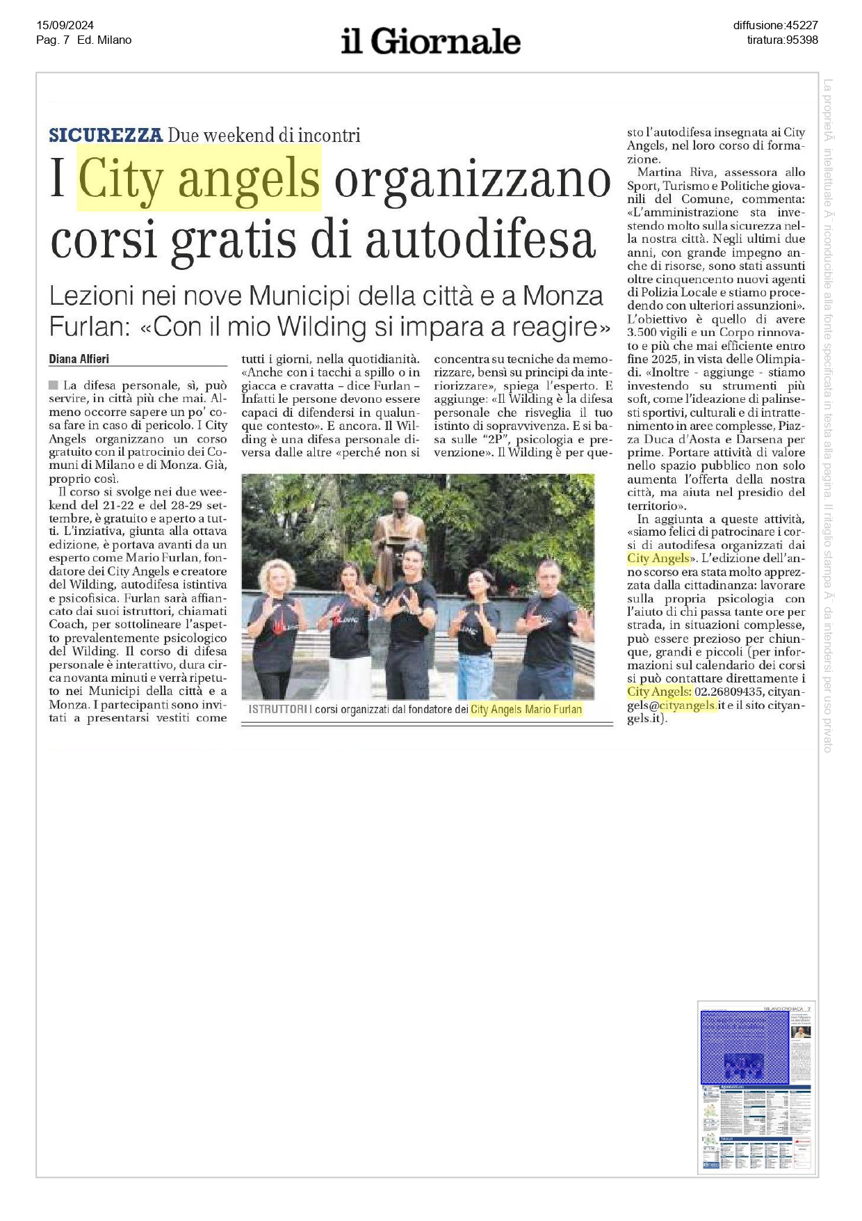 Corsi gratuiti di autodifesa personale femminile a Milano