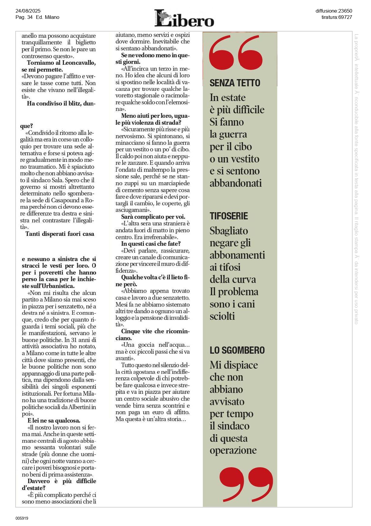 Mario Furlan centri sociali