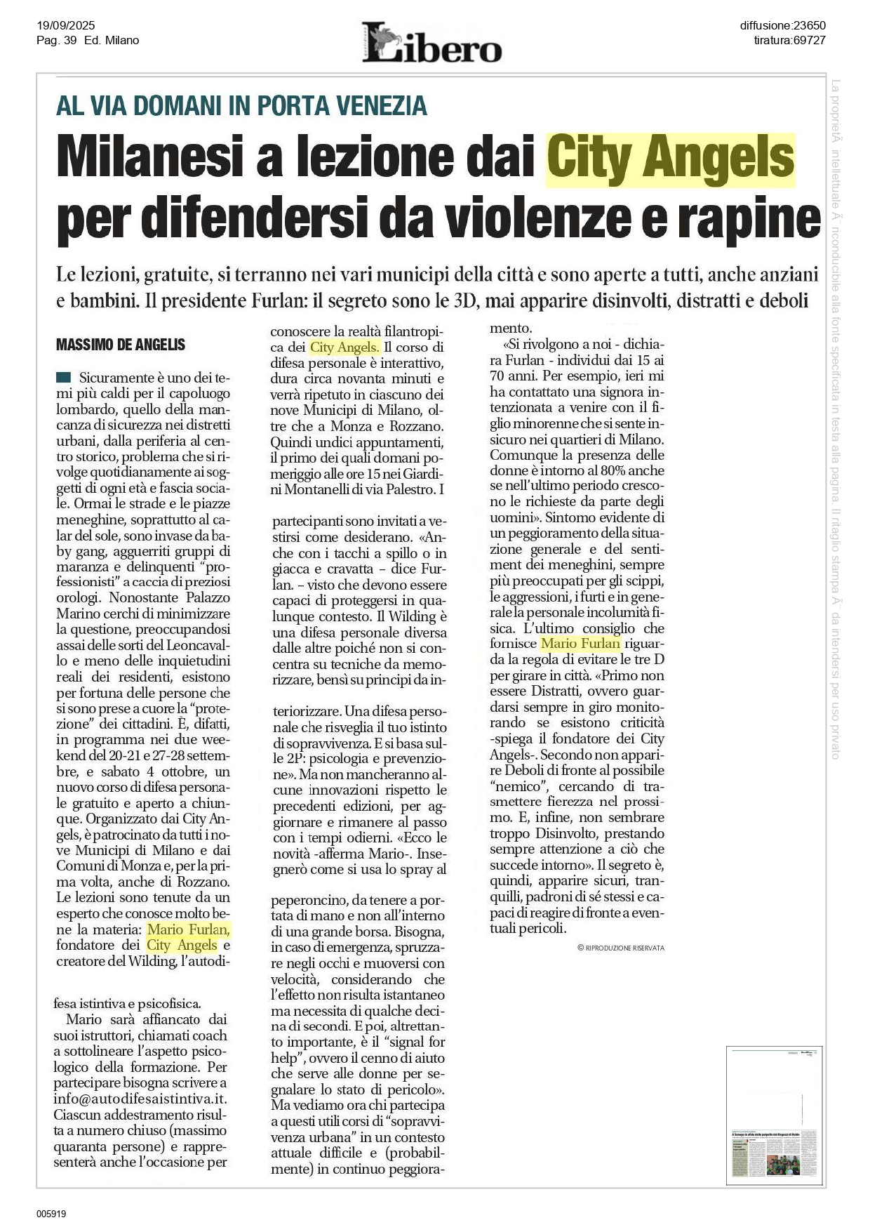 Corso di autodifesa a Milano